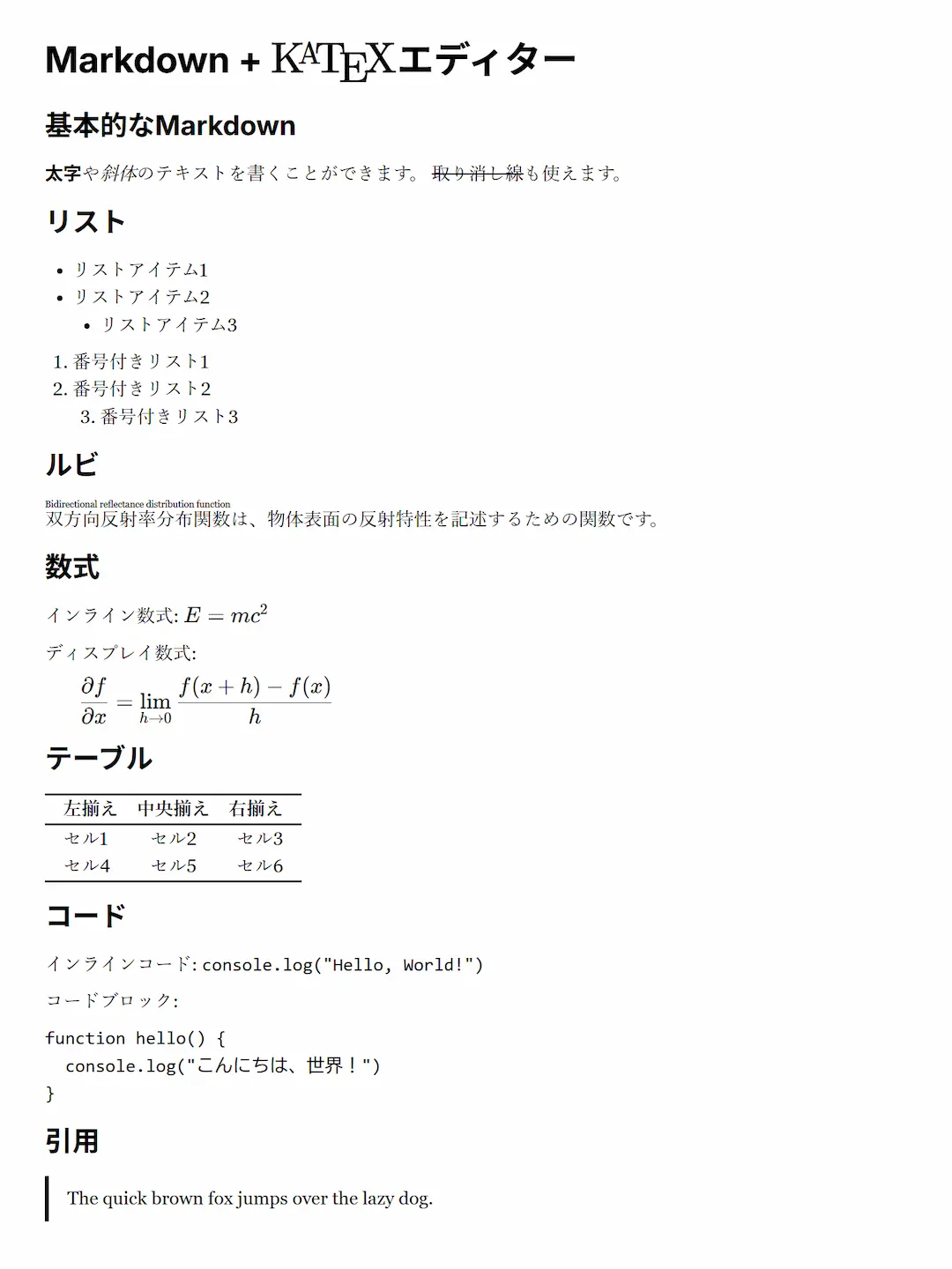 自作の文書作成システムでレンダリングされたページの例